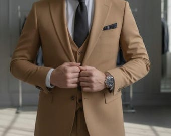 ブラウン スリーピーススーツ L ウエディングフォト 美品】ブラウン スリーピーススーツ L ウェディングフォト ボード