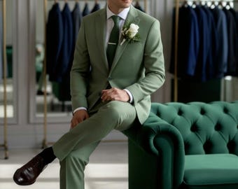 Abito da uomo elegante su misura in due pezzi - Abito da matrimonio, fidanzamento, cena