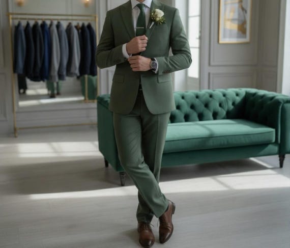 green engagement dress for men Engagement Dress For Men With Green Saree