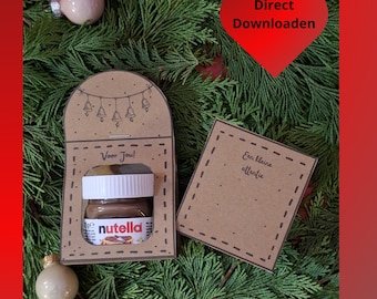 Nutella Box Printable • Mini Gift Wrap • Christmas Attention • Teacher / Colleague Gift • Instant Download