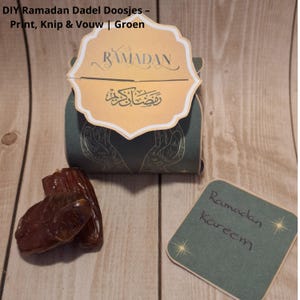DIY Ramadan Date Box Green – Including Note Card – Iftar Favor – Ramadan Kareem Gift Box – Printable Party Favor – Instant Download