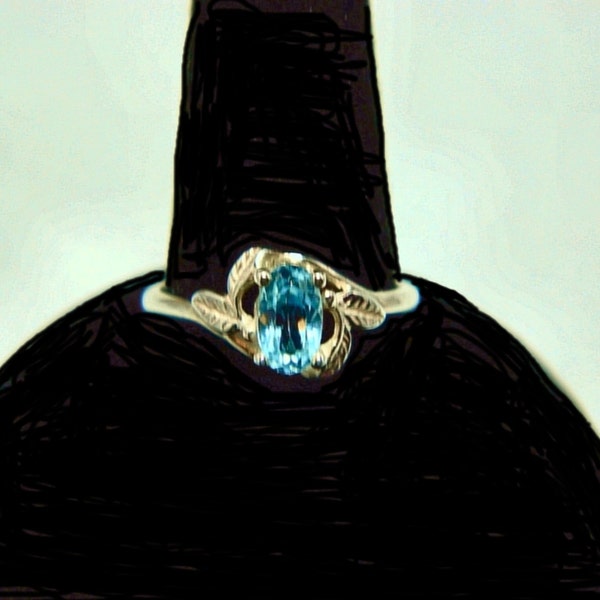 Sterling-Silber und Aquamarin-ring