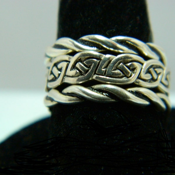 Sterling Silber 3-Ring-Set.  Größe 6