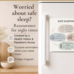 Baby Safe Sleep Magnet | Safe Sleeping Guide for Newborns | Quick Reference