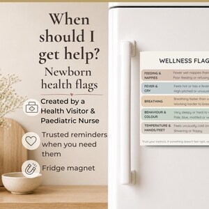 Baby Health Signs Magnet | When to Seek Medical Advice for a Newborn | Quick Reference