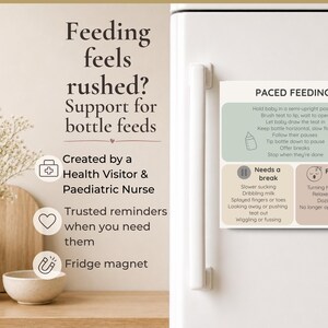 Paced Feeding Magnet | Baby Bottle Feeding Guide | Calm Quick Reference