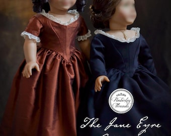 PDF Sewing Pattern Jane Eyre 1840s Dress for 18 inch dolls