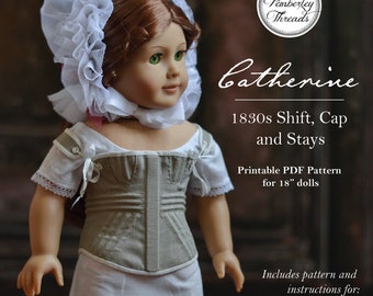 PDF Sewing Pattern 1830s 1860s Corded Petticoat for 18 Inch Dolls