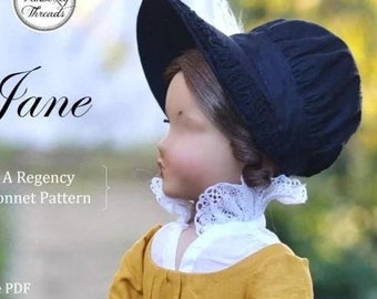 PDF Sewing Pattern Jane Regency Bonnet for 18 inch doll