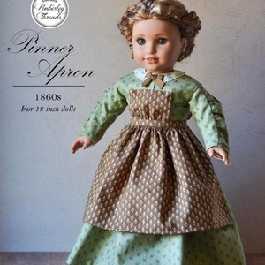 PDF Sewing Pattern 1860 Pinner Apron for 18 inch dolls such as American Girl