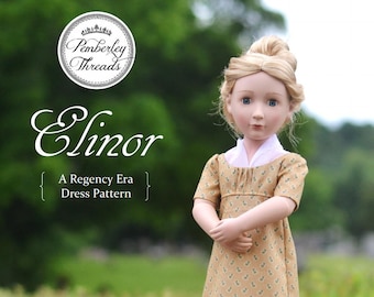 Patron de couture PDF Elinor Regency Dress pour poupées 16 pouces A Girl for All Time