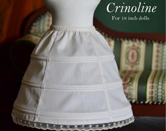 PDF Sewing Pattern 1860 Crinoline Hoop Skirt for 18 inch dolls such as American Girl