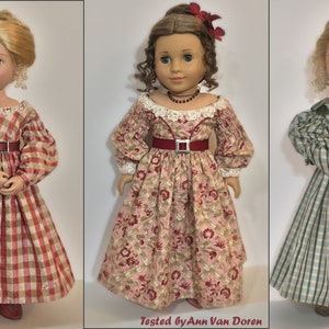 PDF Sewing Pattern Molly 1830s Gown Sleeve Variations for 18 inch and 16 inch doll American Girl A Girl for All Time image 6