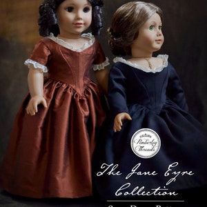 PDF Sewing Pattern Jane Eyre 1840s Dress for 18 inch dolls such as American Girl