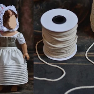 コットンコード 2 mm 2-3 mm ナチュラルドール服 歴史的複製 15ヤード