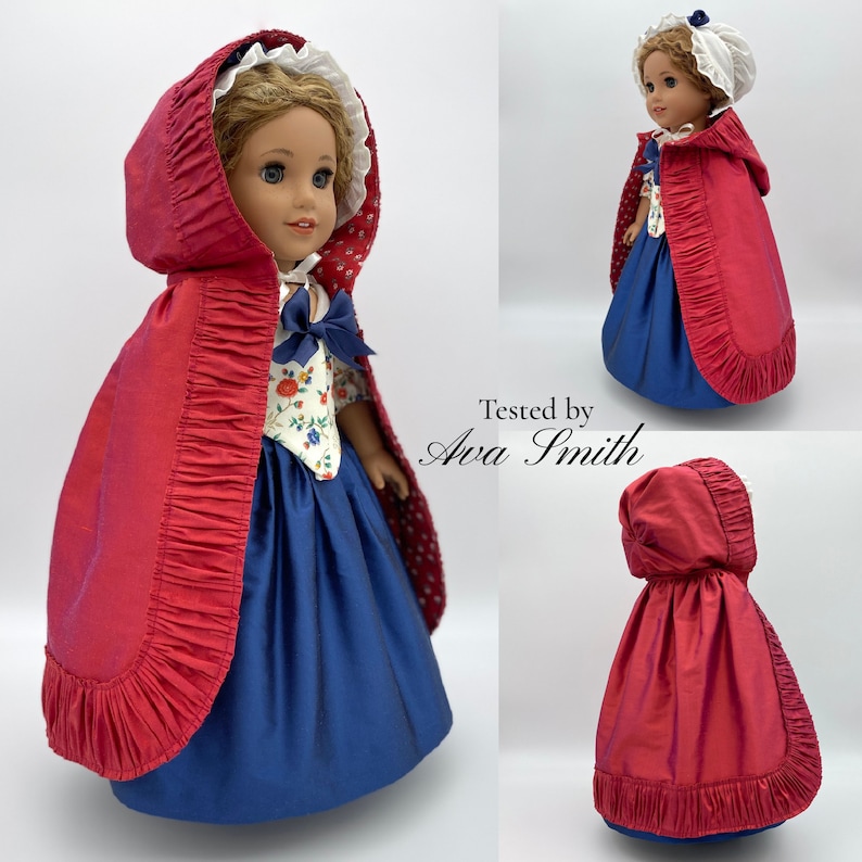 PDF Sewing Pattern Emily Cloak 1780 1820 for 18 inch dolls such as American Girl image 4
