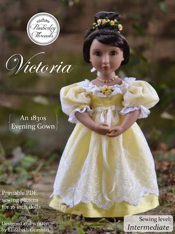 1830s Romantic Dress Sewing Pattern for 16 Inch Dolls (PDF Pattern) - Etsy