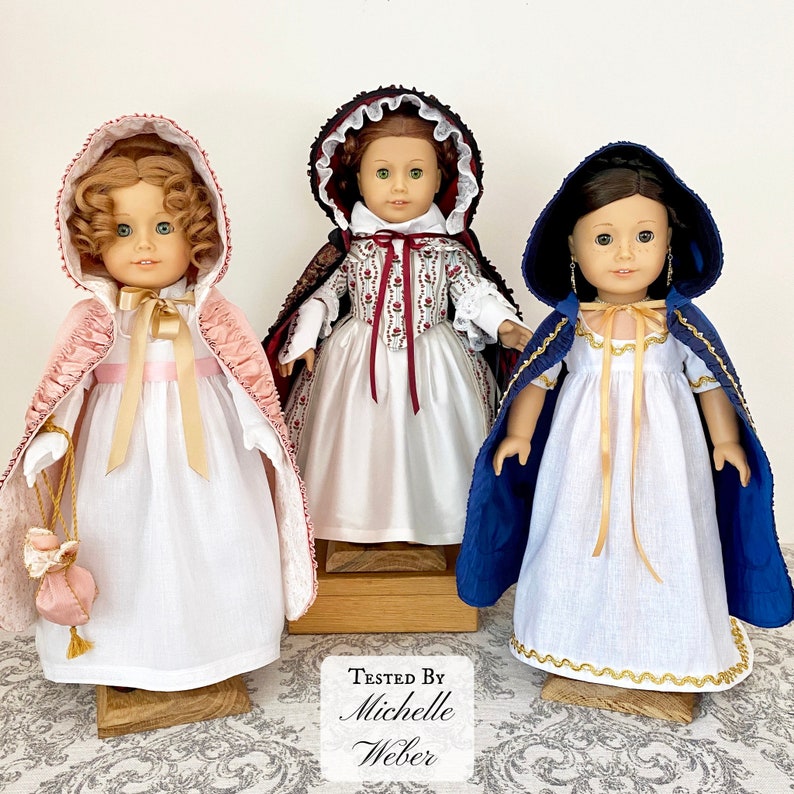 PDF Sewing Pattern Emily Cloak 1780 1820 for 18 inch dolls such as American Girl image 5