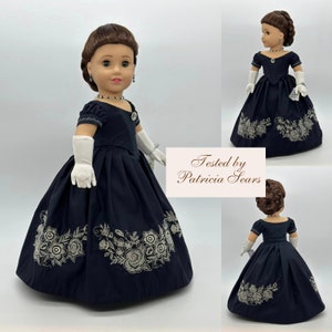 Patron de couture PDF Amy, robe de bal des années 1860 pour poupées de 18 pouces American Girl, par exemple image 9