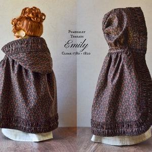 PDF Sewing Pattern Emily Cloak 1780 1820 for 18 inch dolls such as American Girl image 3