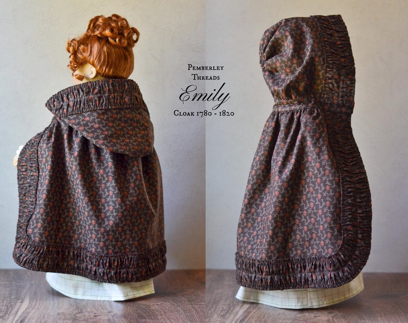 PDF Sewing Pattern Emily Cloak 1780 1820 for 18 inch dolls such as American Girl image 3