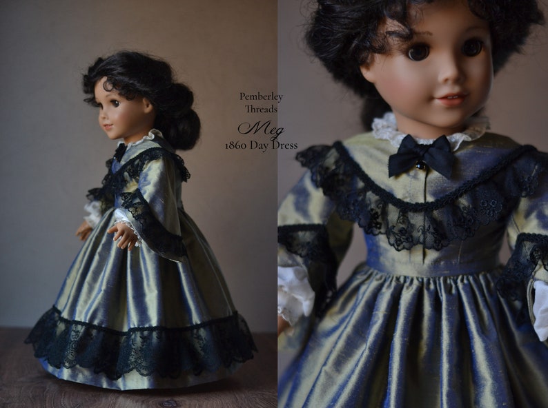 PDF Sewing Pattern Meg 1860 Day Dress for 18 inch dolls such as American Girl image 2