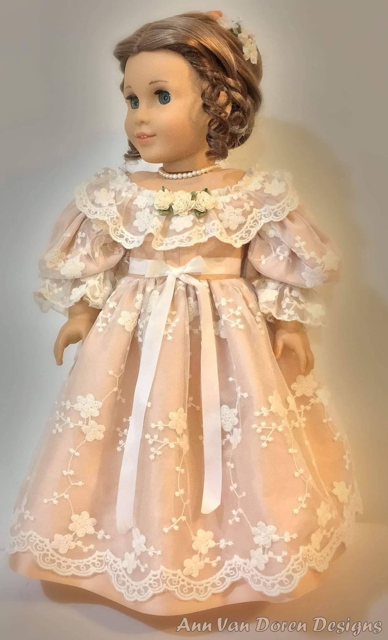 PDF Sewing Pattern Victoria 1830s Romantic Era Dress Evening Gown for 18 inch dolls such as American Girl image 6