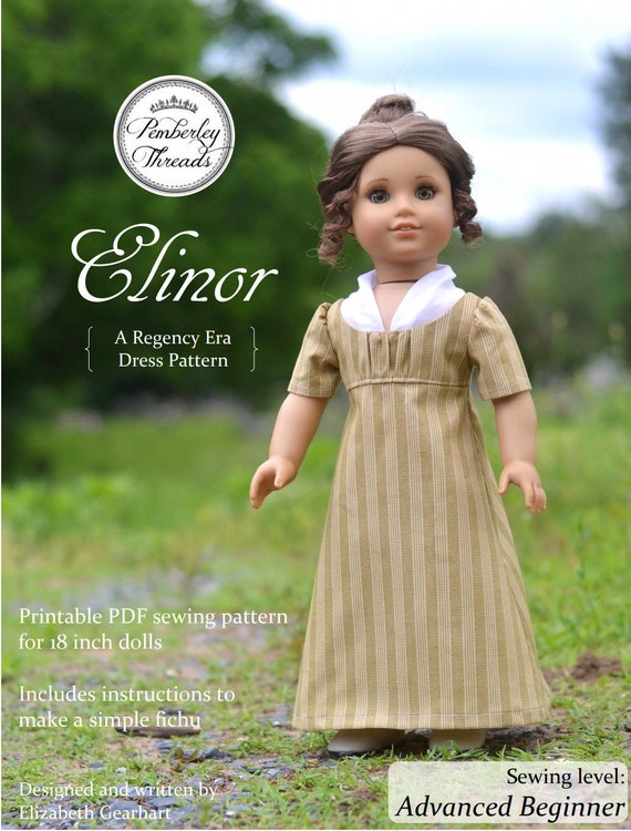 [18 American Girl Doll] Gable Dress and Apron Set PDF Pattern