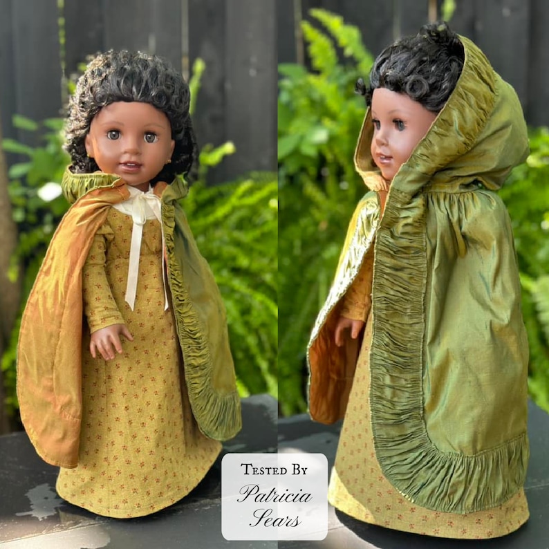 PDF Sewing Pattern Emily Cloak 1780 1820 for 18 inch dolls such as American Girl image 9