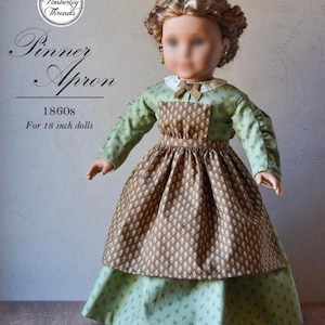 PDF Sewing Pattern 1860 Pinner Apron for 18 inch dolls