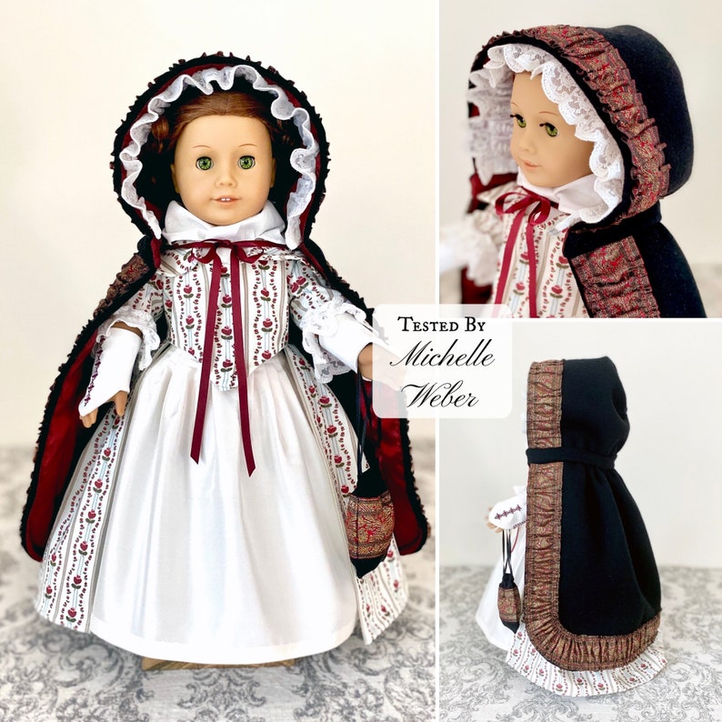 PDF Sewing Pattern Emily Cloak 1780 1820 for 18 inch dolls such as American Girl image 7