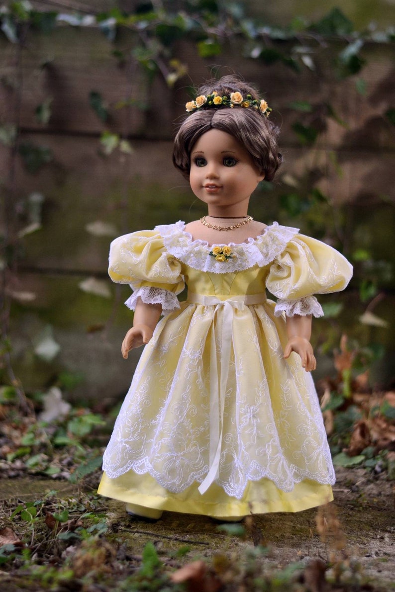 PDF Sewing Pattern Victoria 1830s Romantic Era Dress Evening Gown for 18 inch dolls such as American Girl image 2