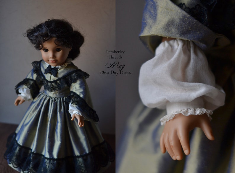 PDF Sewing Pattern Meg 1860 Day Dress for 18 inch dolls such as American Girl image 3