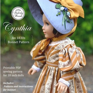 Patron de couture PDF Victoria 1830s Romantic Era Dress Robe de soirée pour poupées de 18 pouces telles que American Girl image 10