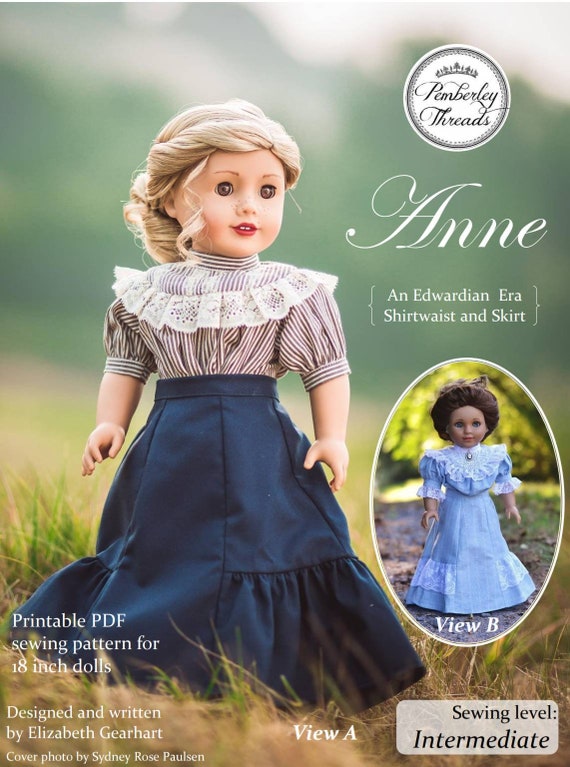 PDF Sewing Pattern Anne Shirtwaist and Skirt for 18 Inch Dolls - Etsy