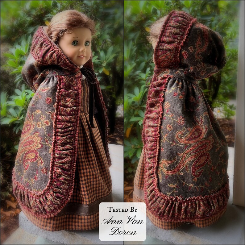 PDF Sewing Pattern Emily Cloak 1780 1820 for 18 inch dolls such as American Girl image 8