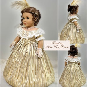 Patron de couture PDF Amy, robe de bal des années 1860 pour poupées de 18 pouces American Girl, par exemple image 6