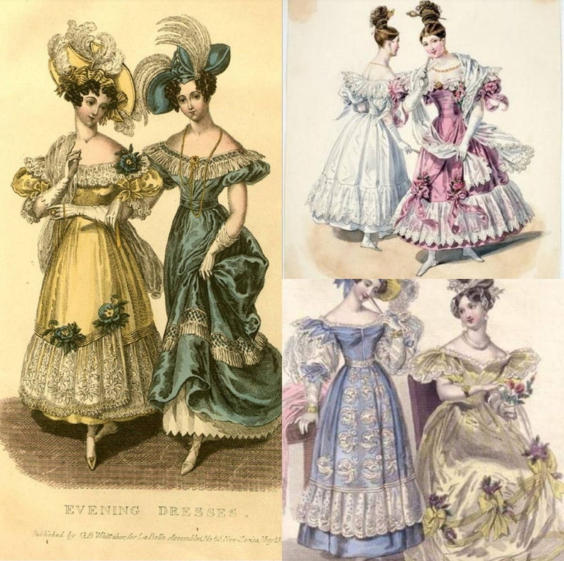 Patron de couture PDF Victoria 1830s Romantic Era Dress Robe de soirée pour poupées de 18 pouces telles que American Girl image 5