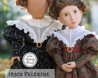 1830s Pelerine Collar Sewing Pattern for 16 & 18 inch Dolls (PDF Pattern)