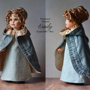 PDF Sewing Pattern Emily Cloak 1780 1820 for 18 inch dolls such as American Girl image 2