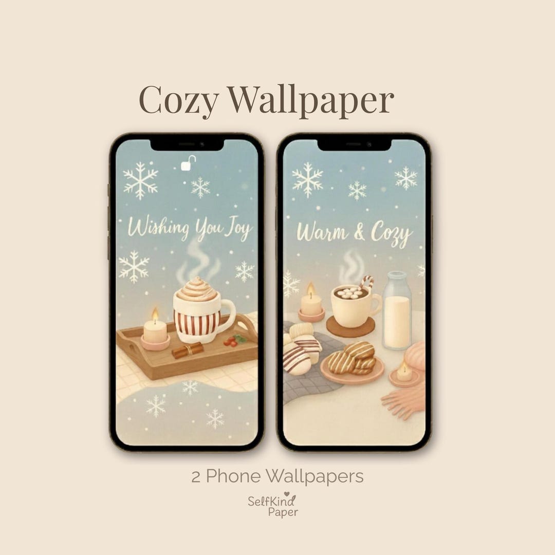 Cozy Winter iPhone Wallpaper Set Warm Neutral Minimal Winter Phone — free download