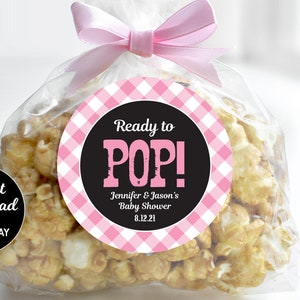 Popcorn Tag, Baby Q Ready To Pop Tag, Popcorn Sticker, Popcorn Label, BBQ Favor Tag, BBQ Baby Shower, Couples Baby Shower, Printable Tag