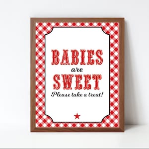 Babies Are Sweet Please Take A Treat Sign, Baby Q Shower Sign, BBQ Baby Shower Sign, Printable Sign, Printable PDF File, Instant Download