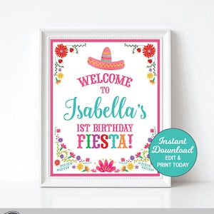 Fiesta Birthday Welcome Sign Printable, Taco Birthday Welcome Sign, Mexican Fiesta Engagement, Fiesta Baby Shower PDF File, INSTANT DOWNLOAD