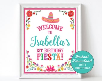 Fiesta Birthday Welcome Sign Printable, Taco Birthday Welcome Sign, Mexican Fiesta Engagement, Fiesta Baby Shower PDF File, INSTANT DOWNLOAD