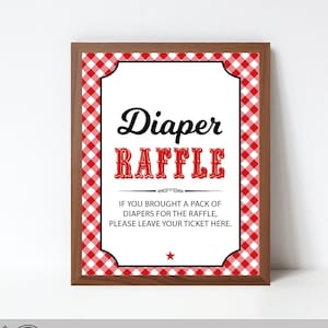 Baby Q Diaper Raffle Sign, BBQ Baby Shower Sign, Baby Q Decorations, Printable PDF File, Instant Download image 1