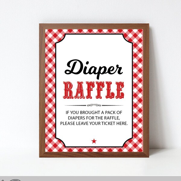 Baby Q Diaper Raffle Sign, BBQ Baby Shower Sign, Baby Q Decorations, Printable PDF File, Instant Download