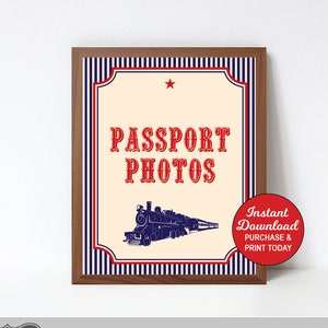 Train Passenger Photos Sign, Train Birthday Sign, Printable Sign, Train Party Photo Sign