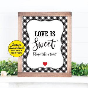 Love is Sweet Sign Printable, I do BBQ Dessert Sign, Favor Sign, Couples Wedding Shower, Bridal Shower, Backyard BBQ image 1