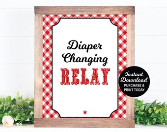 Diaper Changing Relay Game, Baby Q Baby Shower, BBQ Baby Shower Game, Printable Game, Couples Baby Shower, Instant Download, Summer Baby
